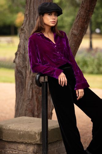 Silk Velvet Shirt In Violet