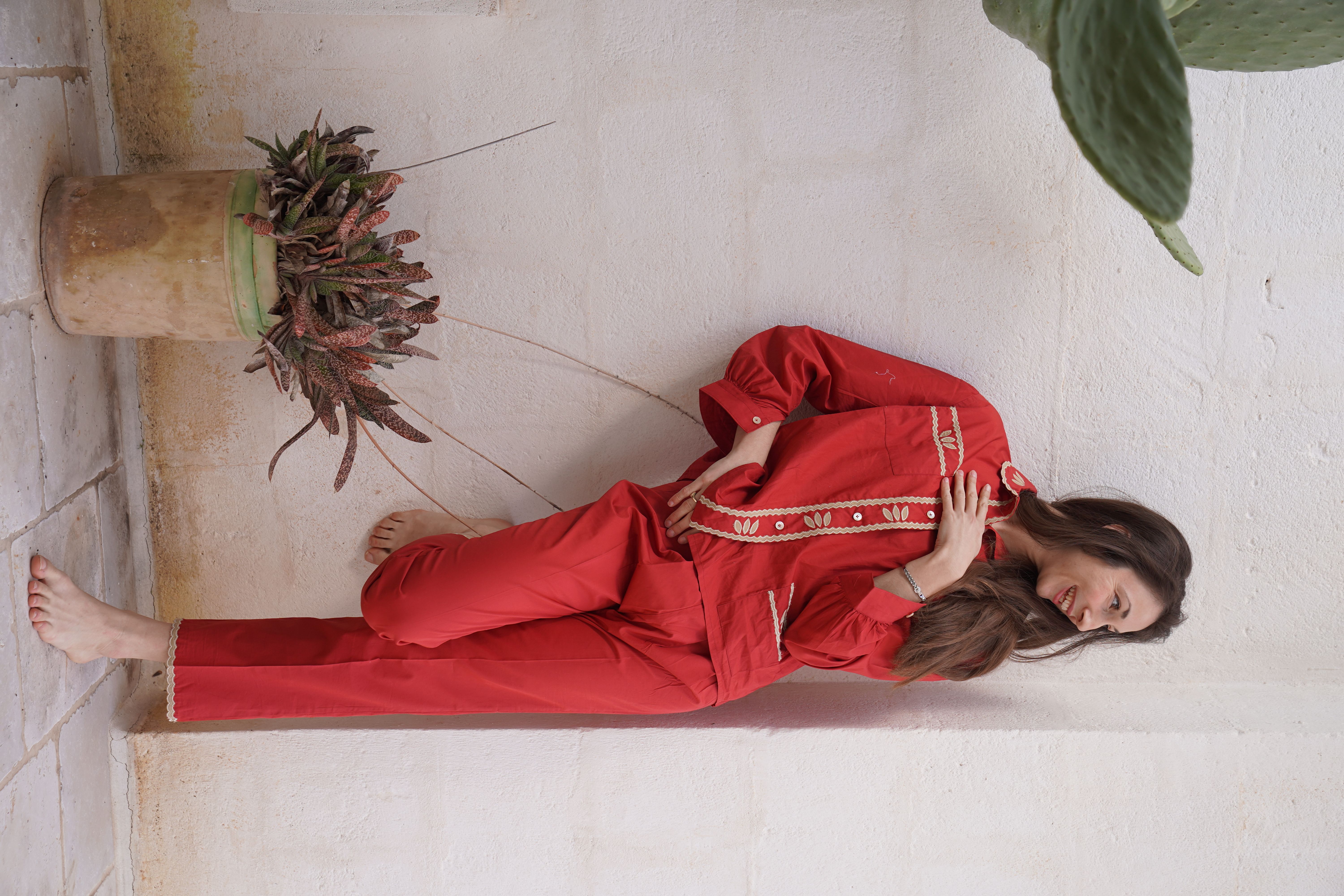 Terra Cotta Luxury Pyjamas Set
