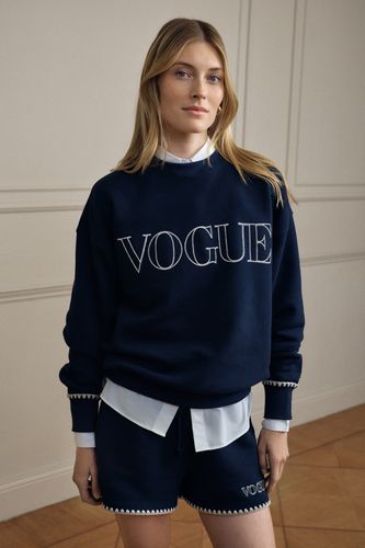 VOGUE Sweatshirt Midnight Blue with embroidery