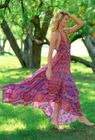 Pink Fire Silk Ibiza Dress