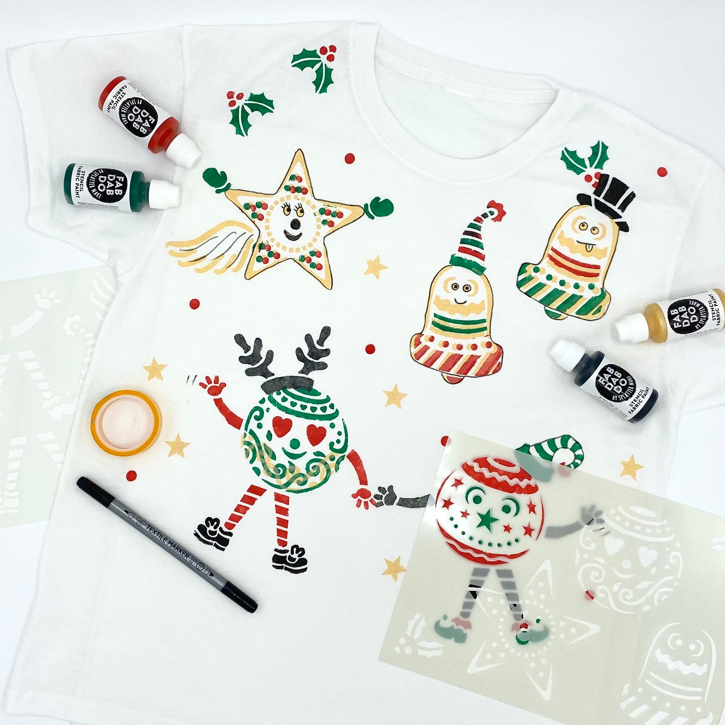 Happy Christmas Bauble T-Shirt Painting Craft Kit Box