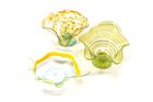 Kitengela Glass frilly yellow bowls