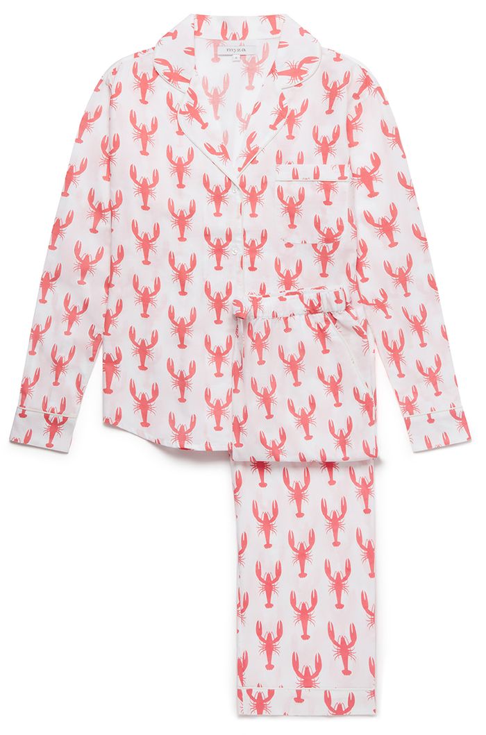 Women s Organic Cotton Pyjama Trouser Set Red Lobster Spirit