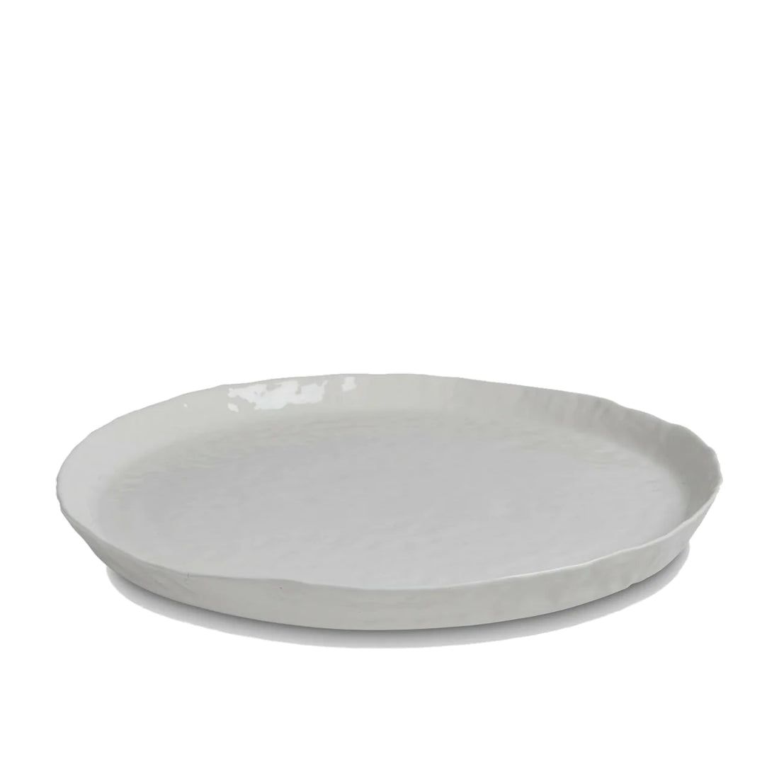 White Ceramic Artisan Large Serving Platter
