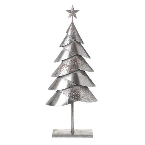 Large Silver Metal Whitewash Christmas Tree