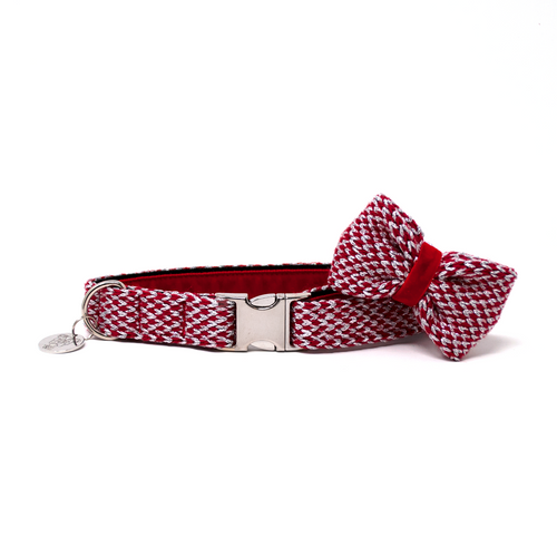 New! Red Sparkles Dog Collar & Bow - Christmas Collection