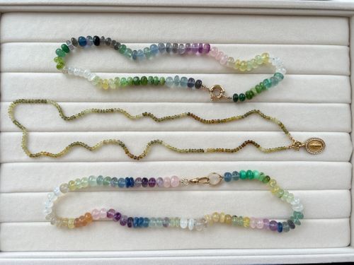 Knotted Gemstone Necklaces