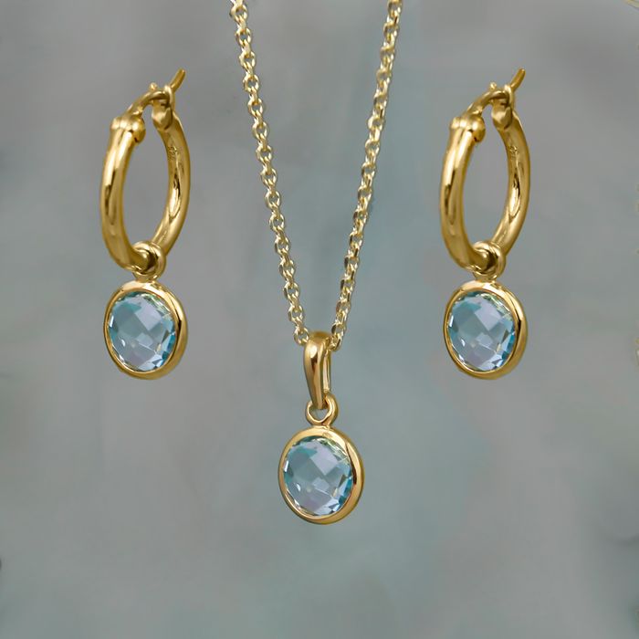 Maya Natural Gemstone Collection in Silver and 18Ct Gold Plate