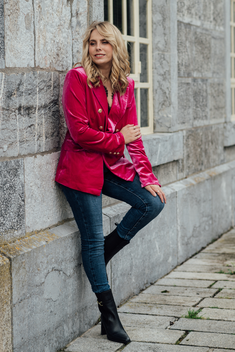 Velvet blazer and jeans cheap