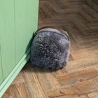 Grey Sheepskin Doorstop