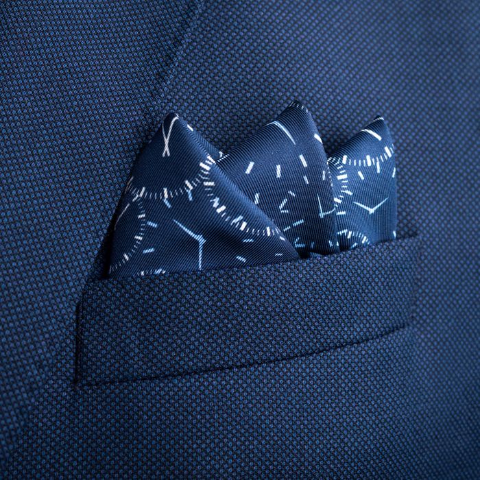 'Chronos' in navy blue with pale blue & off-white