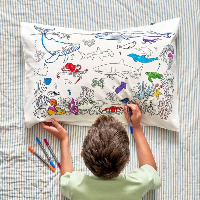 NEW colour-in under the sea pillowcase
