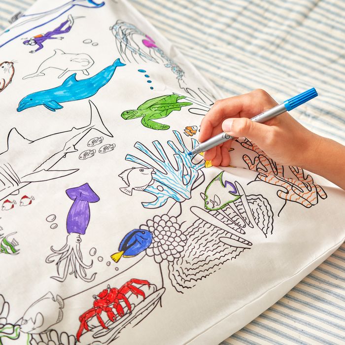 NEW colour-in under the sea pillowcase
