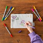 colour-in butterfly pencil case