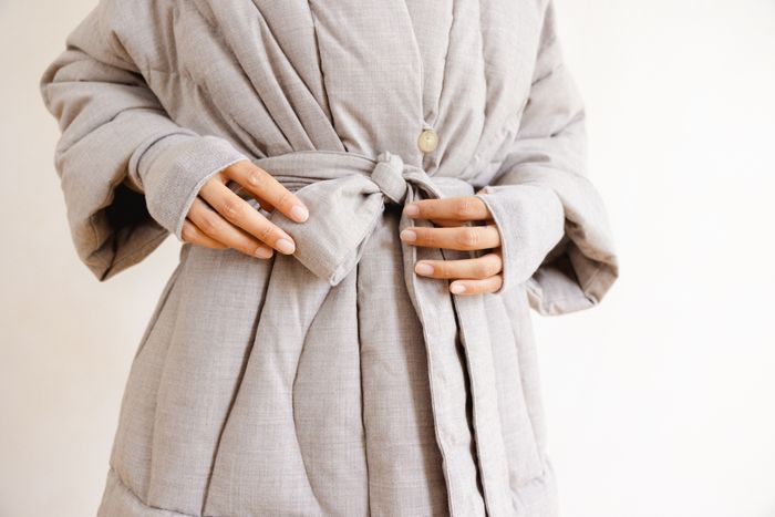 Short Cocoon in Stone Grey