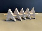 Set of  5 Wooden Star Decorations