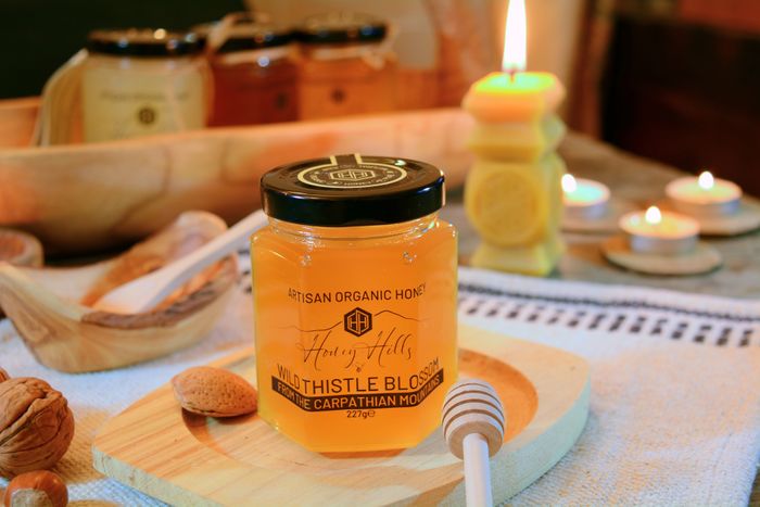 Wild Thistle Blossom – Award-Winning Raw Organic Honey from the Carpathian Mountains
