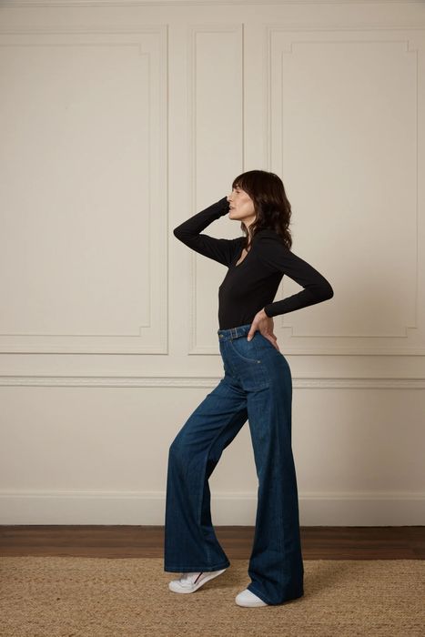 MINNIE THE HIGH TOP FULL LENGTH WIDE LEG FLARED JEANS | MOONLIT MORNING