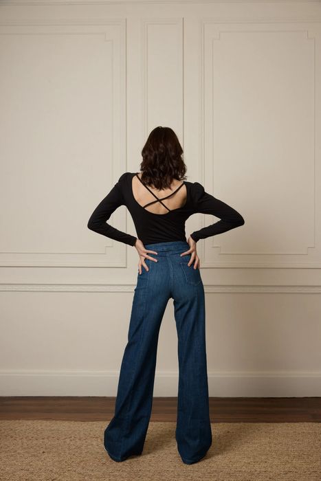 MINNIE THE HIGH TOP FULL LENGTH WIDE LEG FLARED JEANS | MOONLIT MORNING