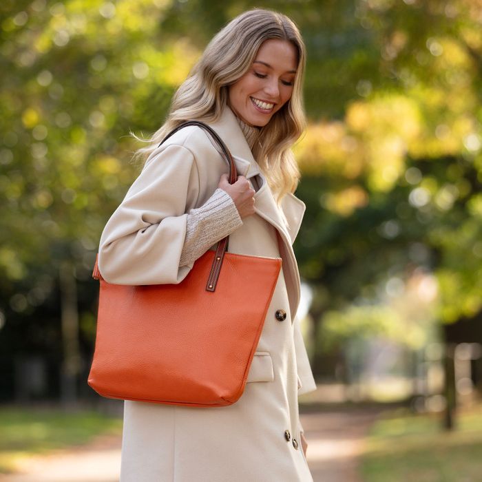 Orange London Shopper Tote Bag - Medium Size