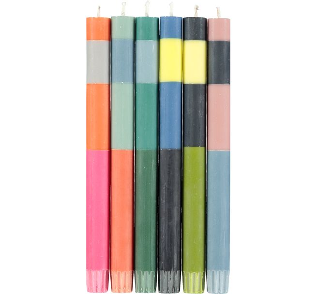 Striped Dinner Candles