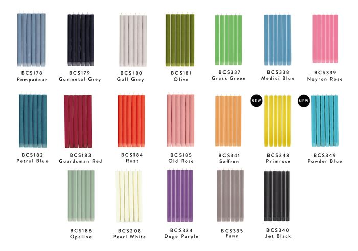 Solid colour Dinner candles