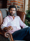 Pink Cotton-Cashmere Shirt - Kenyan Kikoy Detailing