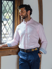 Pink Cotton-Cashmere Shirt - Kenyan Kikoy Detailing