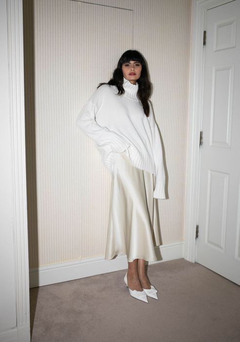 Tuckable Boyfriend Cashmere Jumper Cream