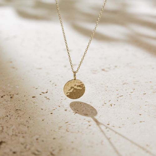 Agonda - Large Hammered Gold Pendant