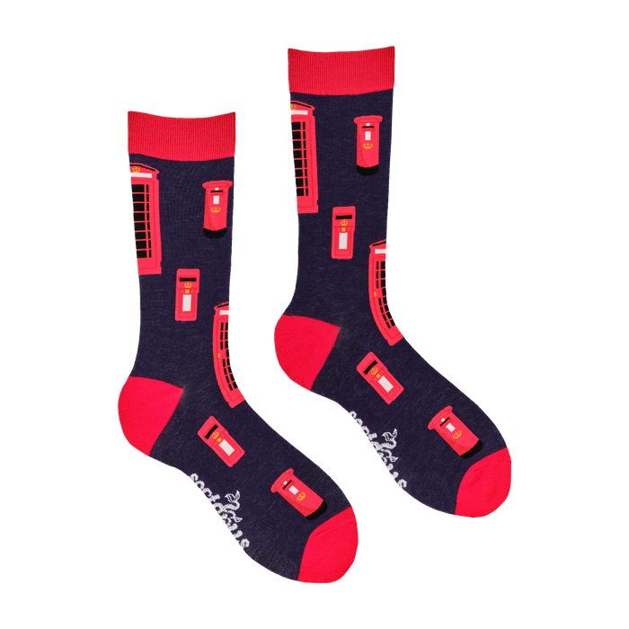 Red Boxes Bamboo Socks