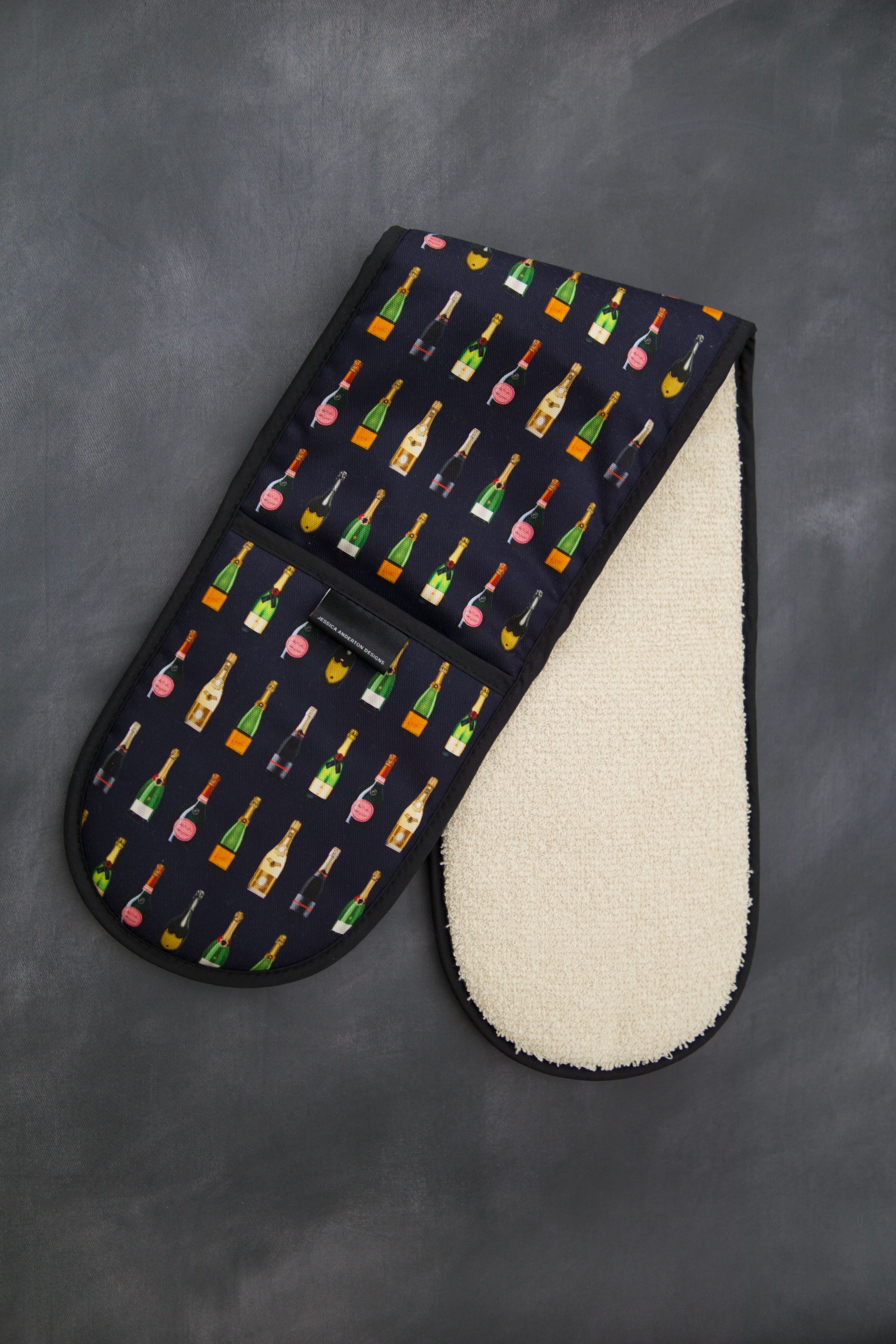'Champagne & Fizz' Double Oven Gloves