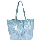 Metallic Leather Tote and Clutch Bags