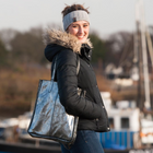 Metallic Leather Tote and Clutch Bags