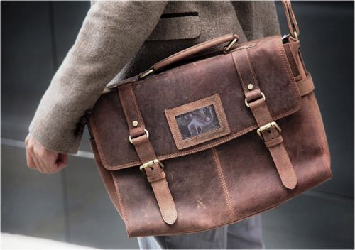 Genuine Leather Briefcase/LaptopMessenger Bag for Men