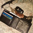 Mens' leather wallet and card case