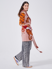 Tibetan Tiger Merino Jacquard Cardigan Pink