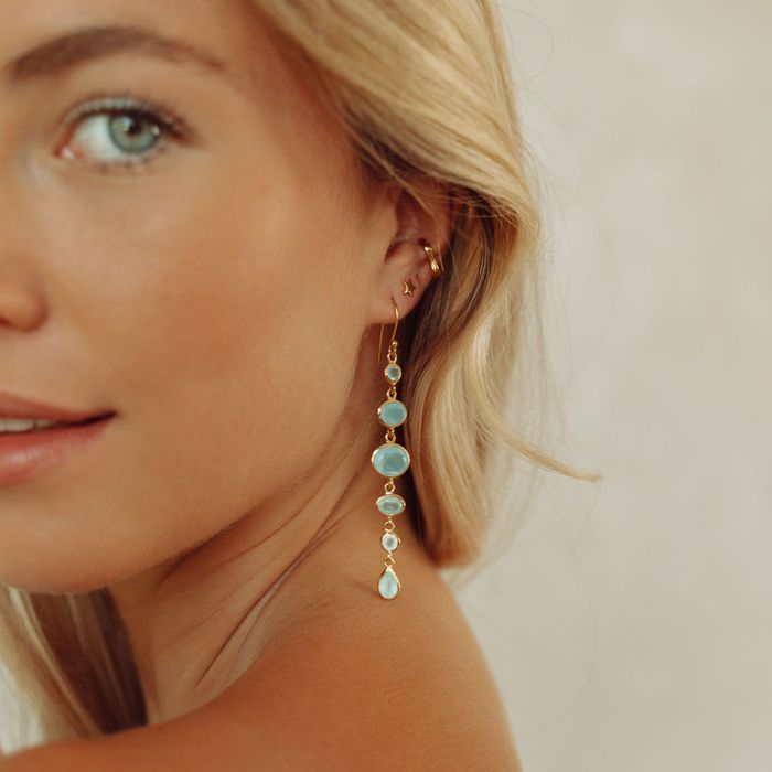 Cascade earrings in Aqua Chalcedony