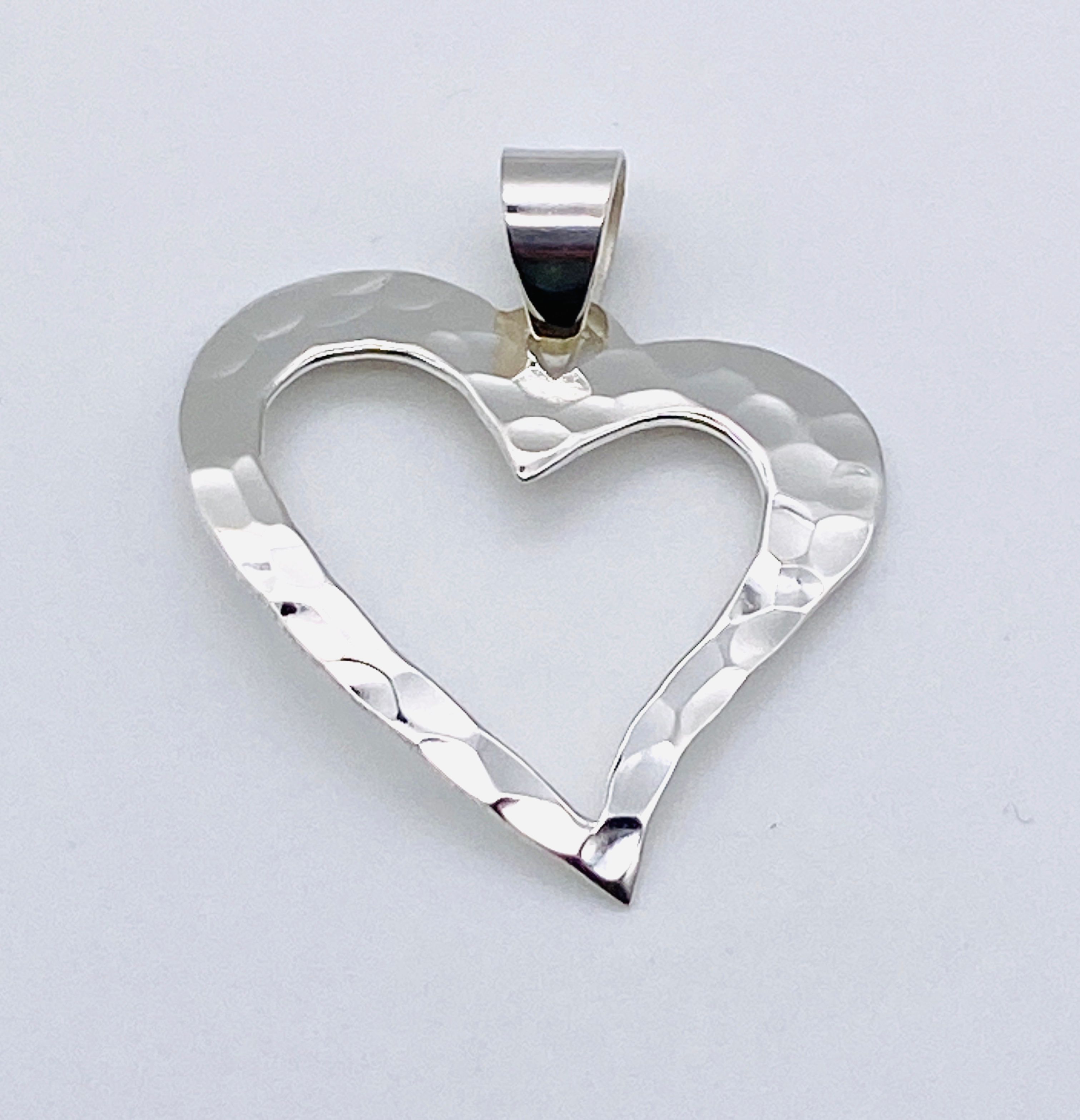 Hammered Silver Heart Pendant
