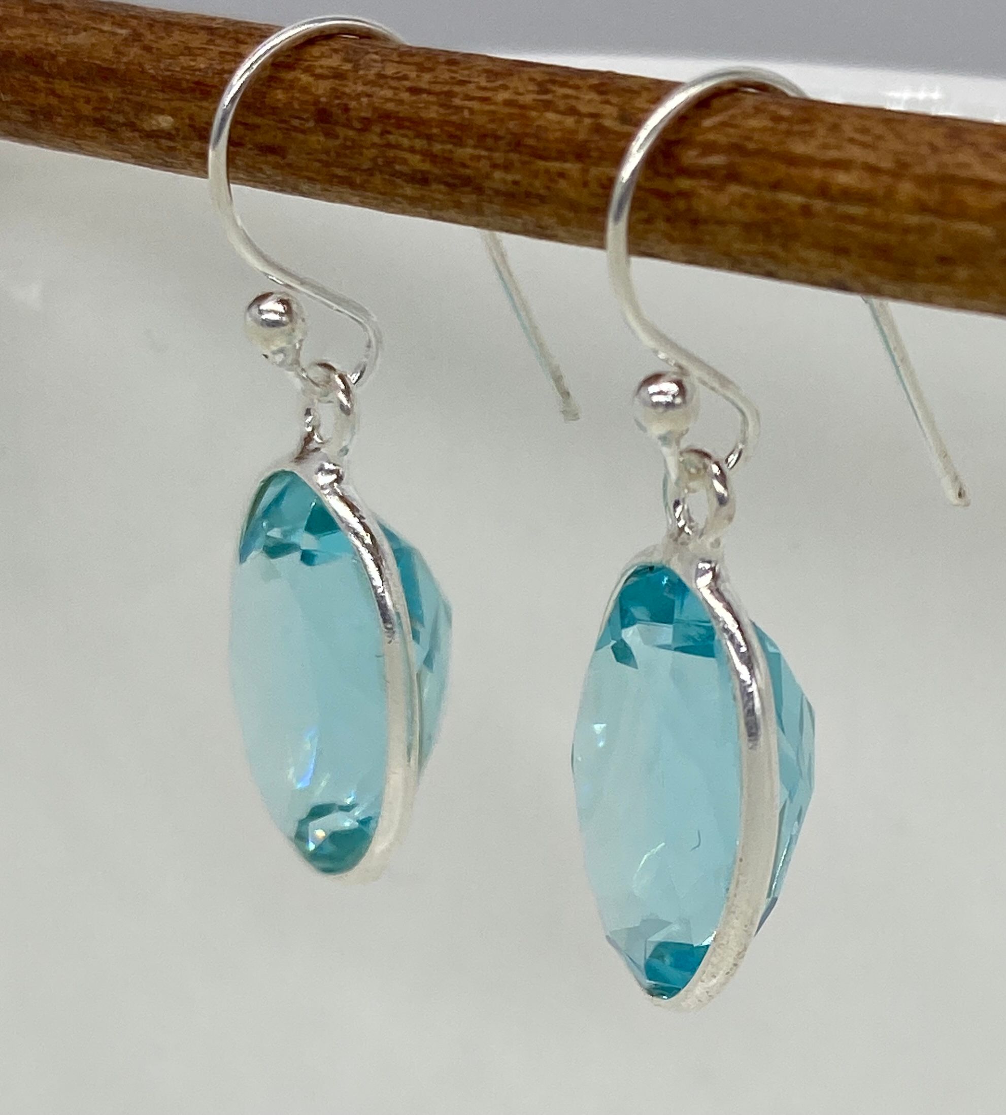 Blue Topaz cut stone Earrings
