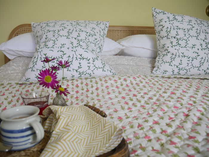 LEAF hand block printed Quilt