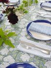 IN BLOOM BLUE hand block printed tablecloth