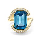 Gstaad Teal Topaz and Diamond Wedeln Ring