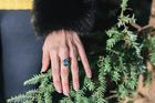 Gstaad Teal Topaz and Diamond Wedeln Ring