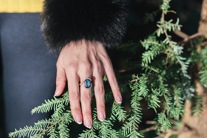Gstaad Teal Topaz and Diamond Wedeln Ring