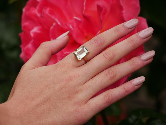 South of France Green Amethyst Cocktail Ring