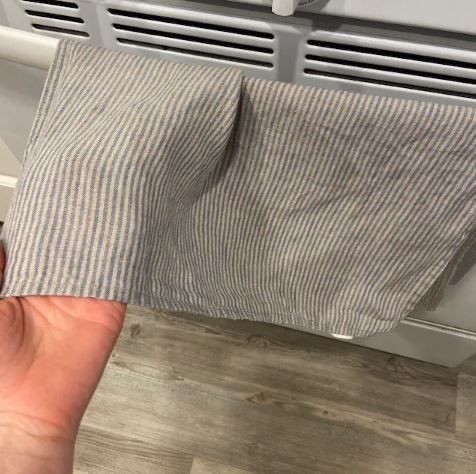 Washed Linen Pin Stripe Kitchen Towel
