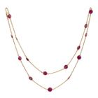 Ruby Quartz Gemstone Necklace in Gold Plated Sterling Silver