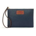 Wristlet in Textured Navy Cowhide Leather