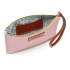 Wristlet in Textured Powder Pink Cowhide Leather